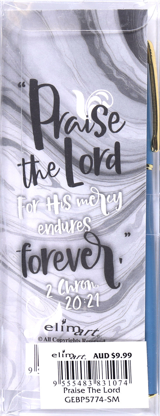 Gel Pen with Bookmark (Metal, Black Ink 0.5mm): Praise The Lord