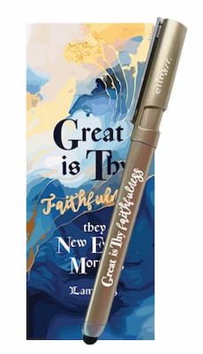 Gel Pen with Bookmark (ABS Plastic, Black Ink 0.5mm): Great is thy faithfulness
