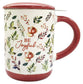 Mug with Tea Leaf Filter (350 ml): Be Joyful, Stoneware