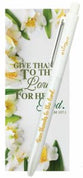 Gel Pen with Bookmark: Give Thanks to The Lord