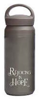 Water Bottle, Stainless Steel (350 ml): Rejoicing in Hope, Grey