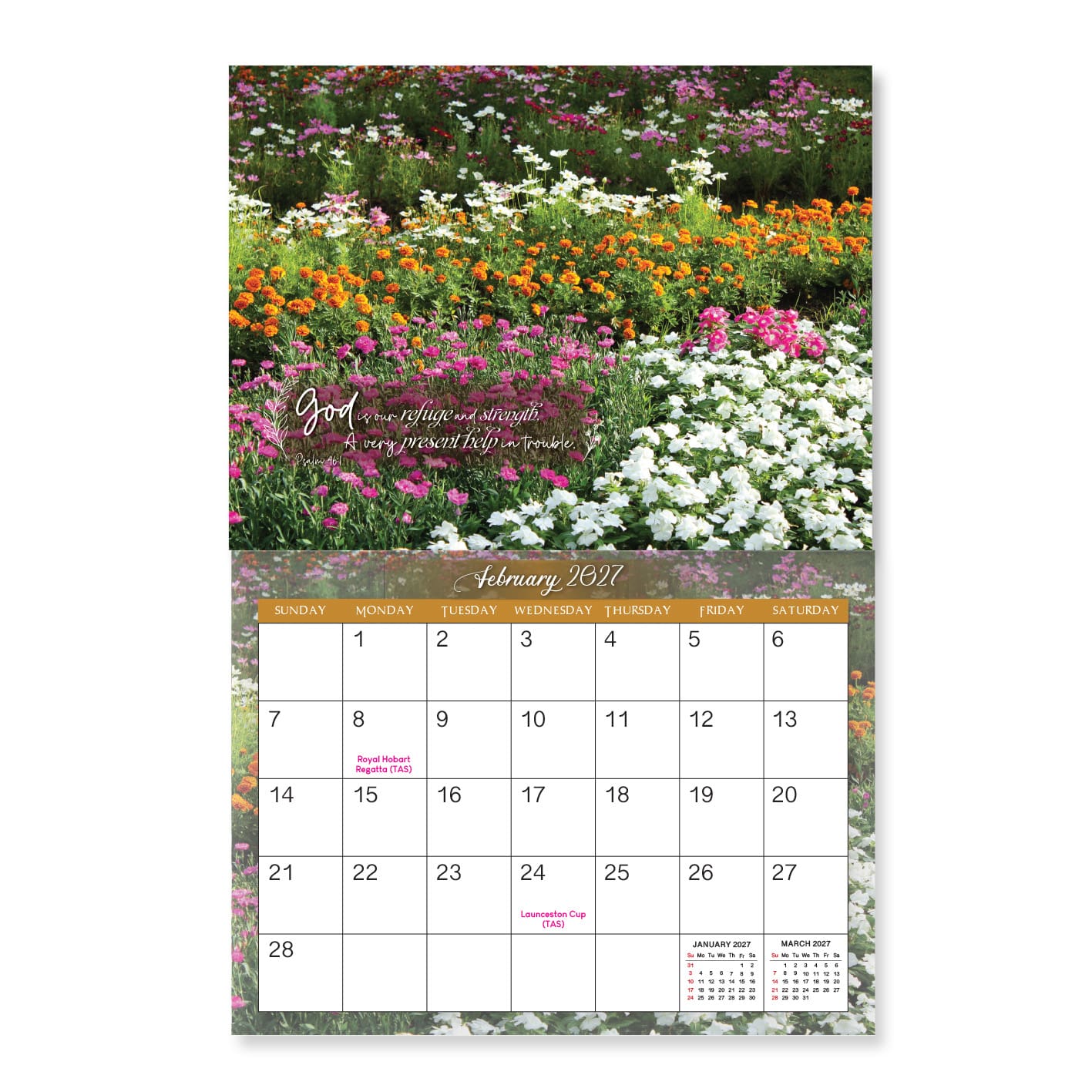 2027 Wall Calendar: Peaceful Gardens