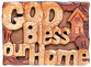 Magnet: Wood God Bless Our Home