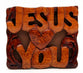 Magnet: Wood Jesus Loves You
