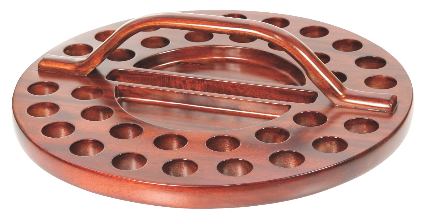 Communion Tray 34 Hole Wooden Round