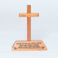 Cross on Stand: Come to Me (Mahogany)
