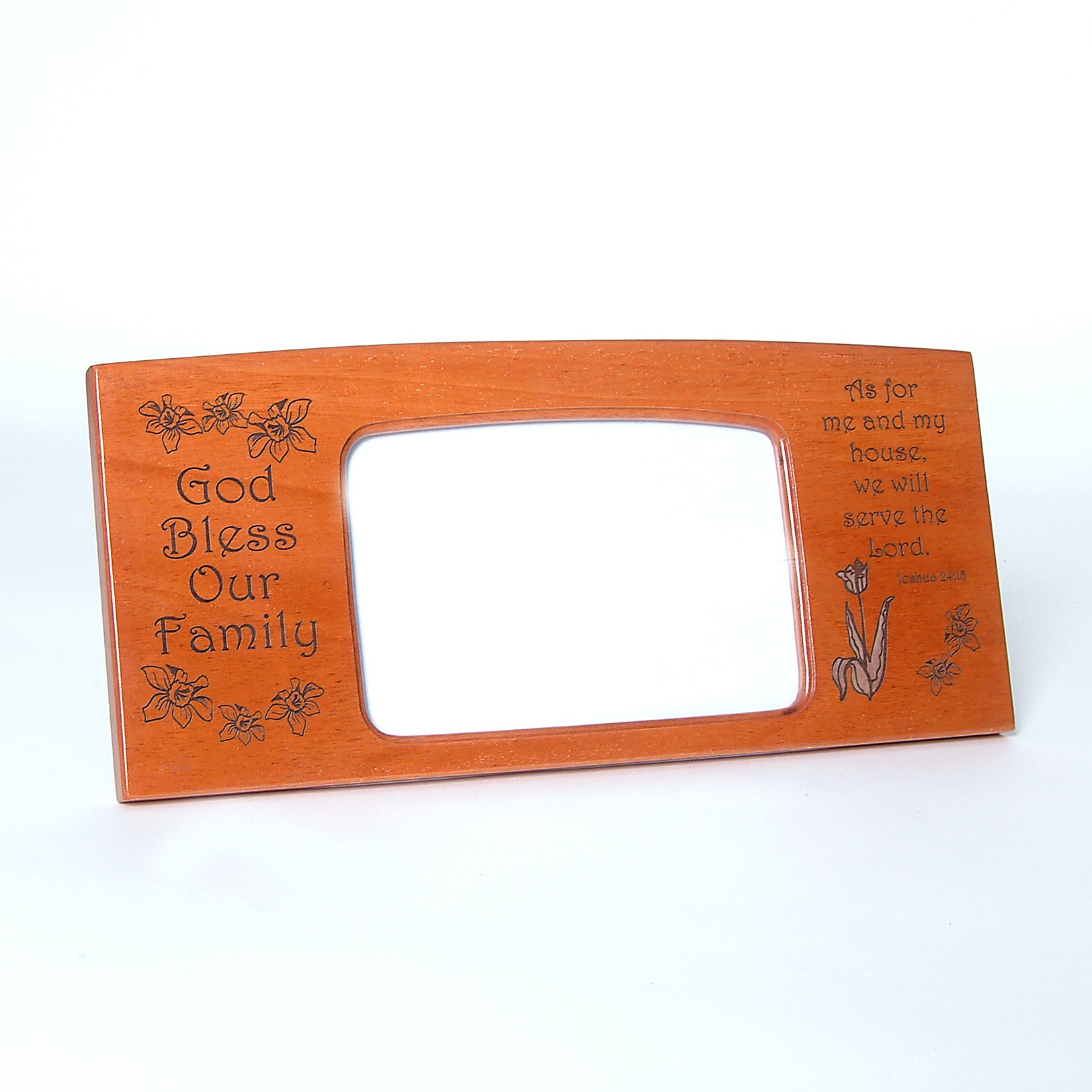Photo Frame: God Bless Our Family (Mahogany)