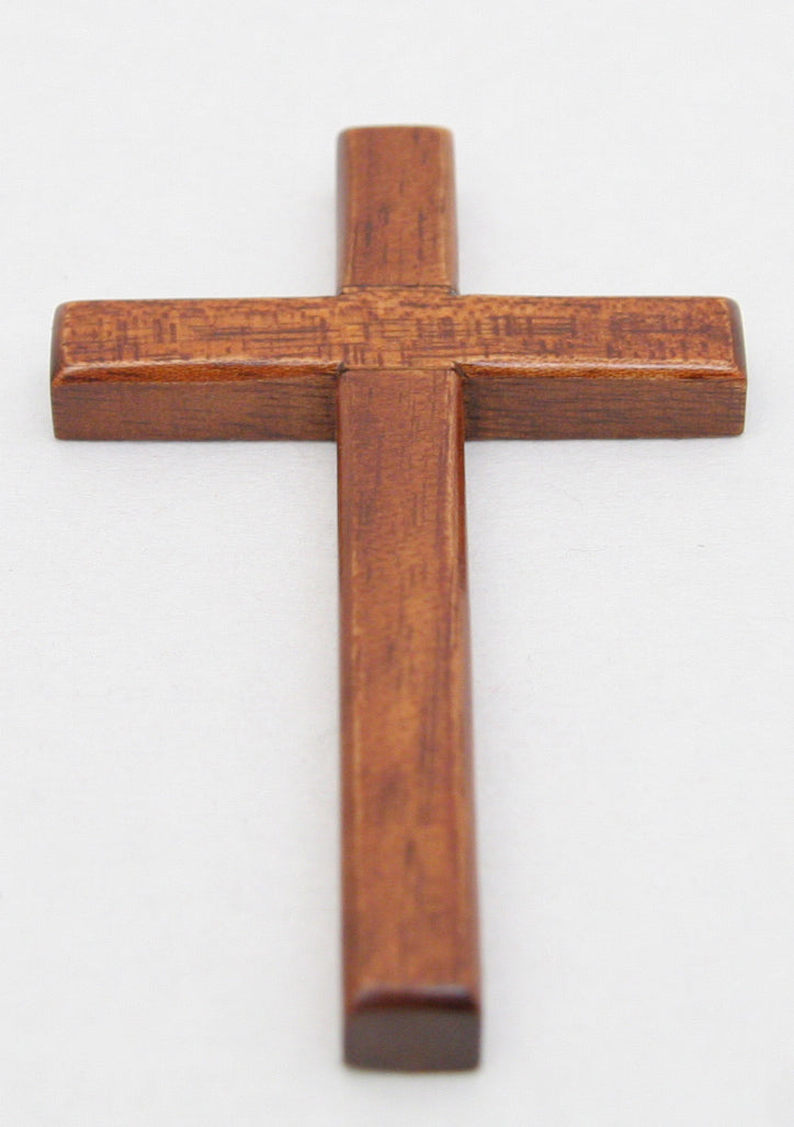 Cross: 10Cm, Bevelled Edge, Hanging (Mahogany)