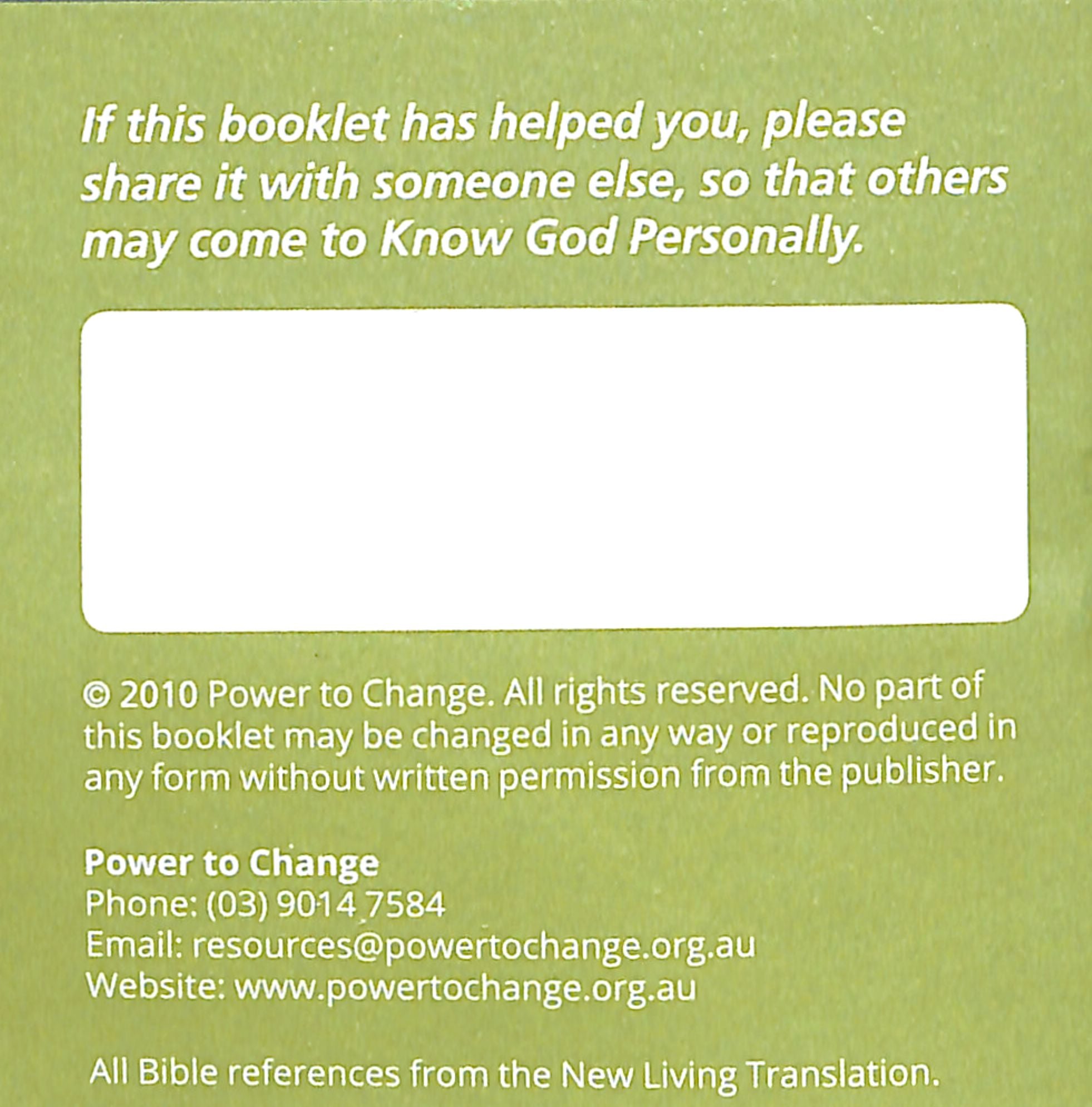 Knowing God Personally NLT