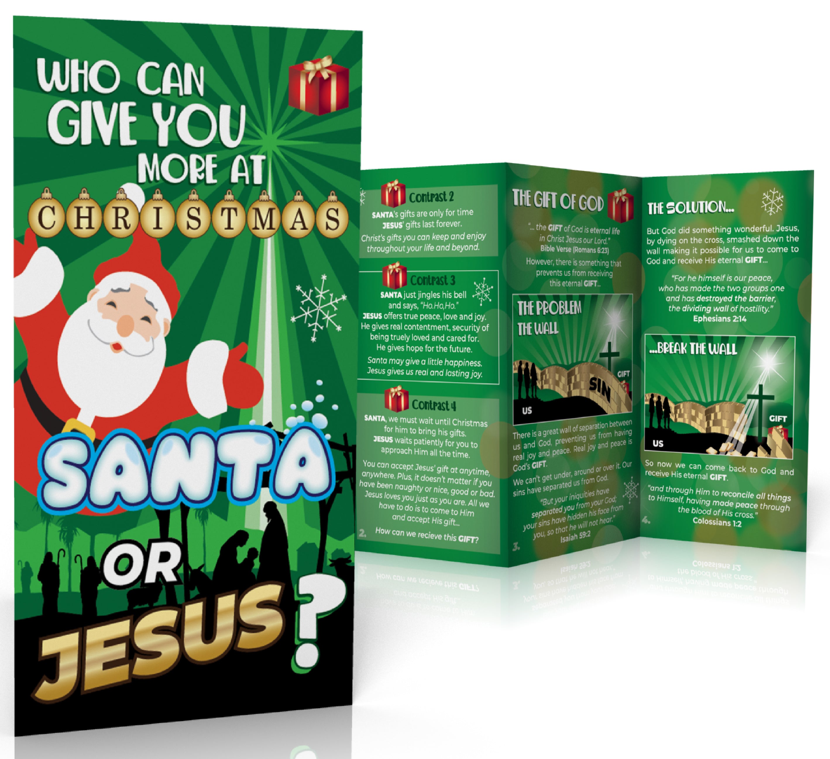 Who Can Give You More At Christmas Santa Or Jesus? (25 Pack)