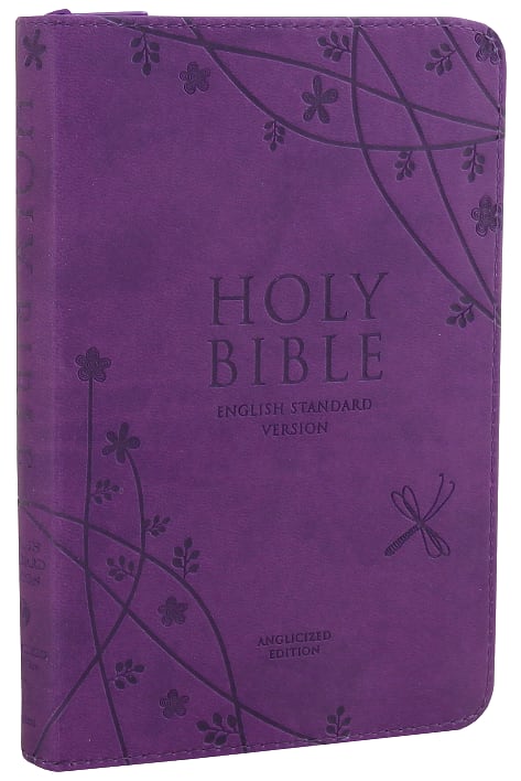 ESV Anglicised Compact Gift Bible Purple With Zip