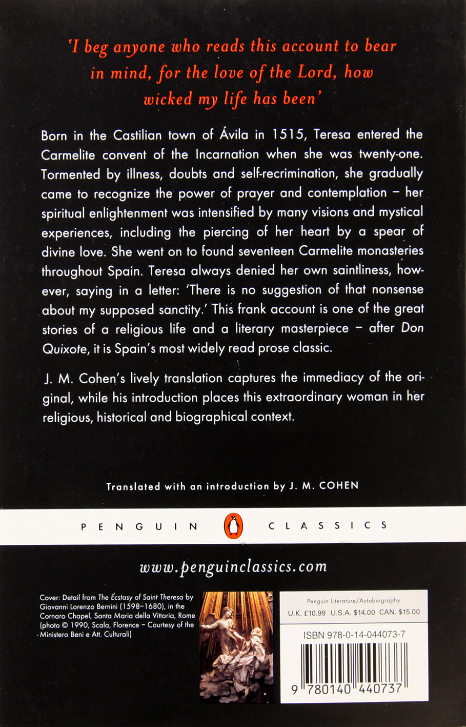 The Life of Saint Teresa of Avila By Herself (Penguin Black Classics Series)