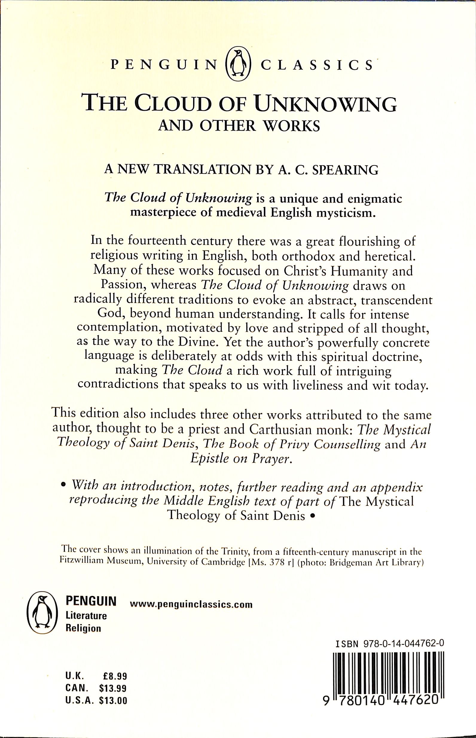 The Cloud of Unknowing and Other Works (Penguin Black Classics Series)