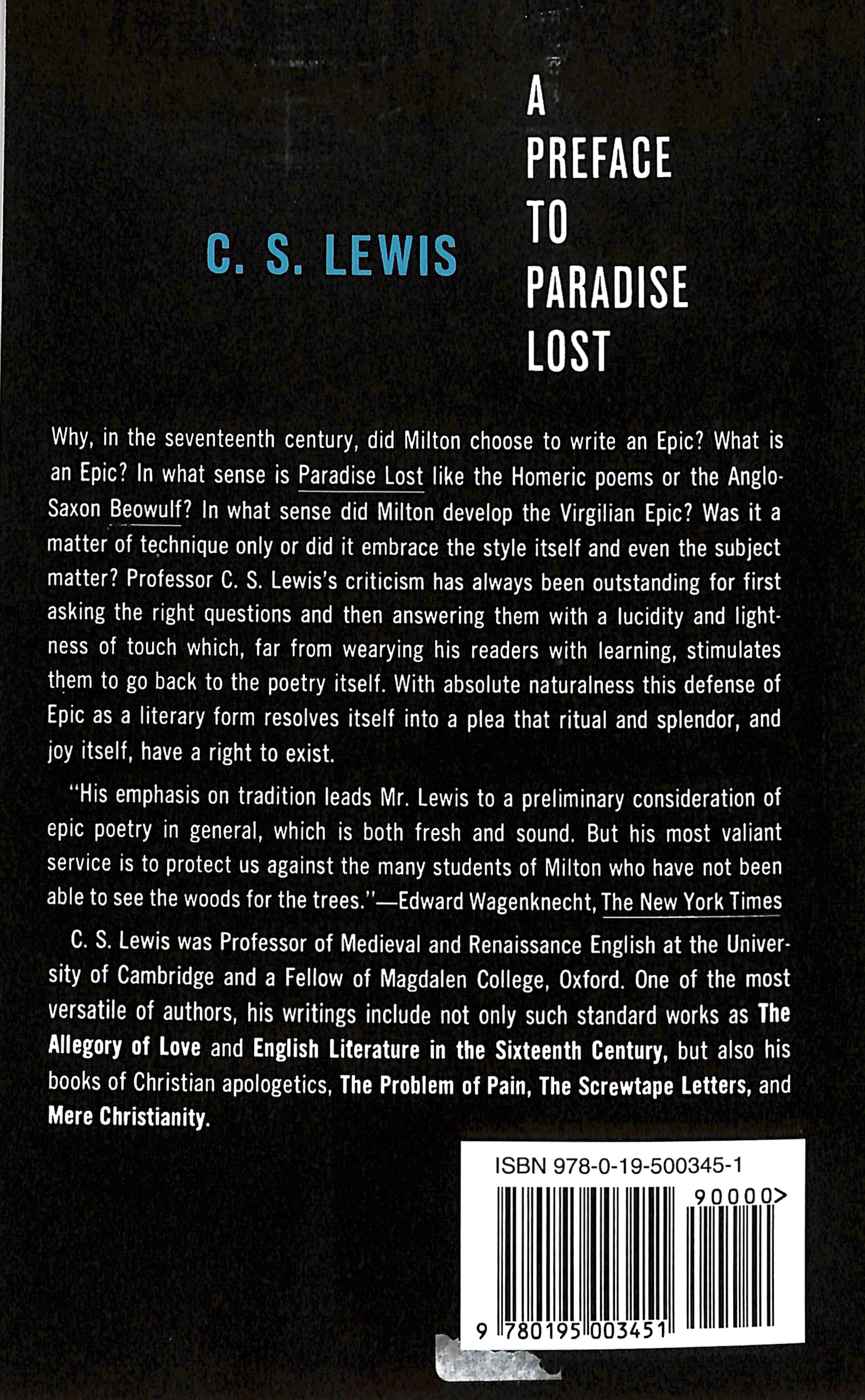 A Preface to Paradise Lost