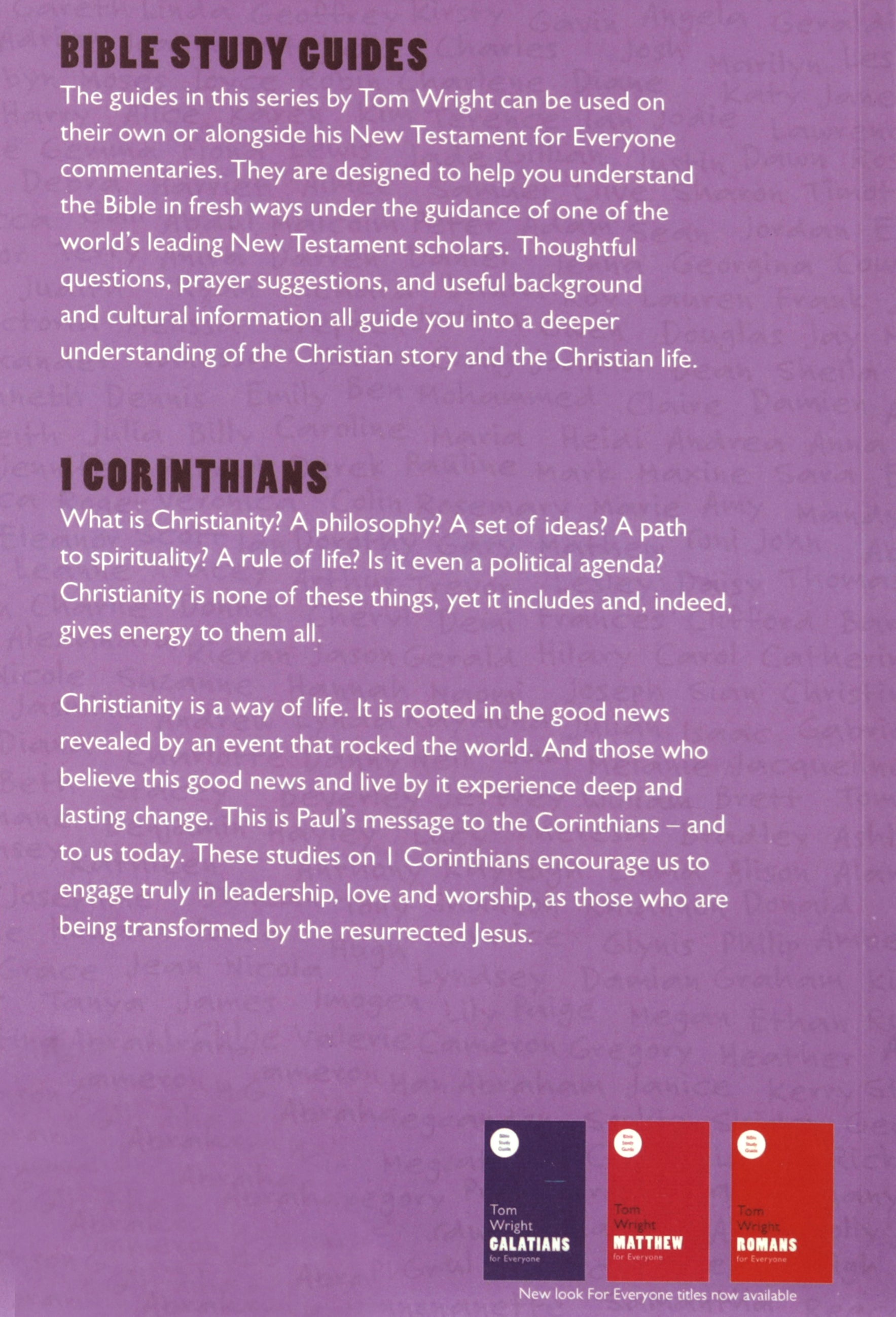 1 Corinthians (N.t Wright For Everyone Bible Study Guide Series)