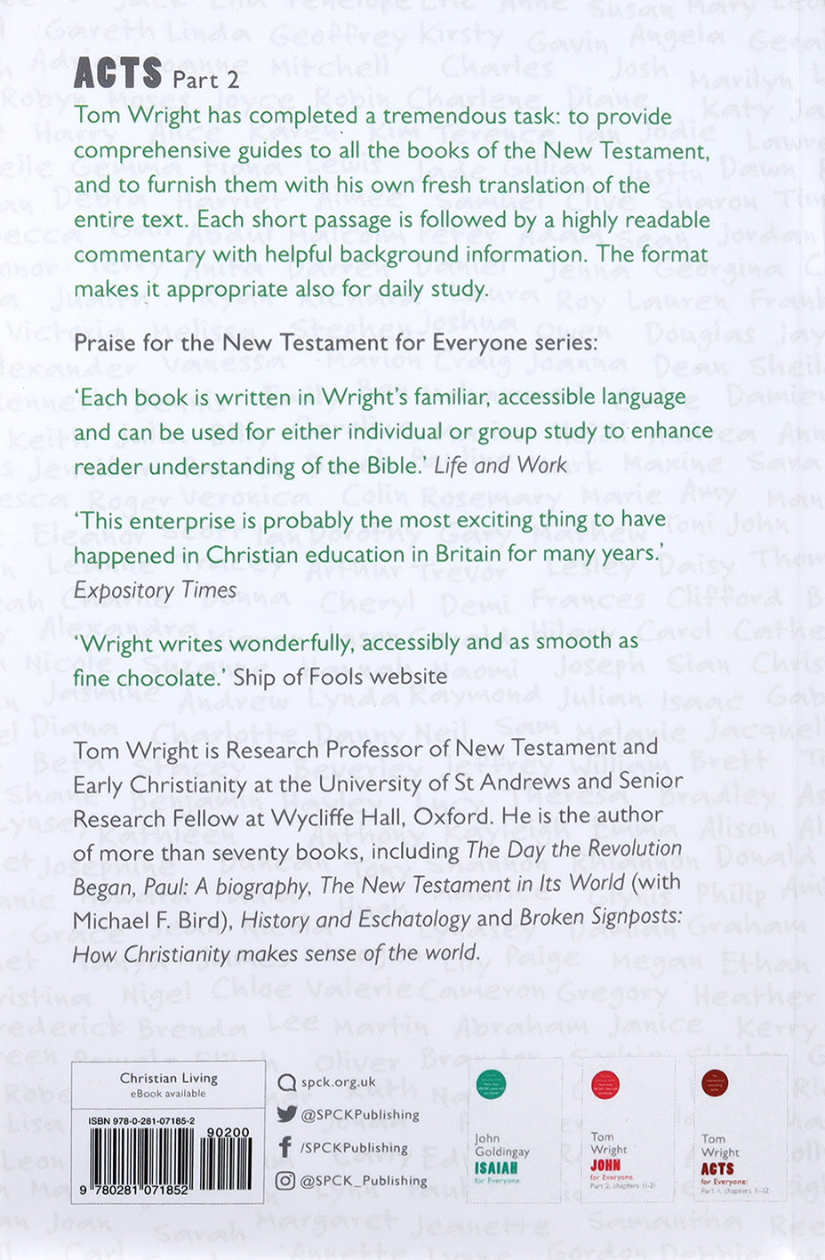 Acts For Everyone: Part 2 Chapters 13-28 (New Testament For Everyone Series)
