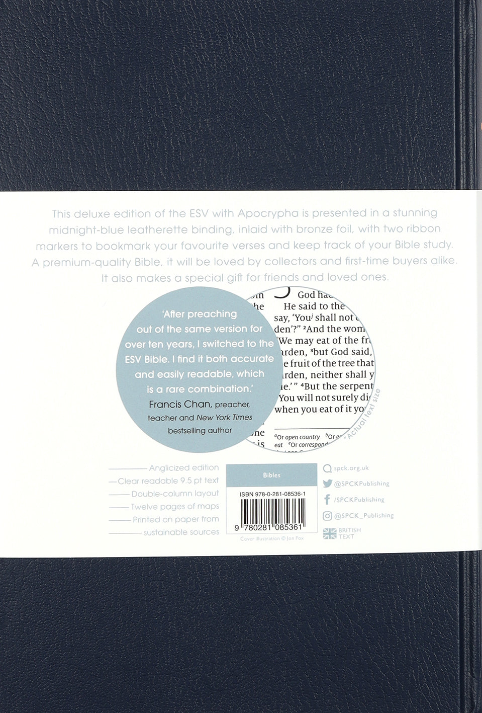 Esv-Ce Holy Bible Deluxe Midnight Blue Edition With Apocrypha