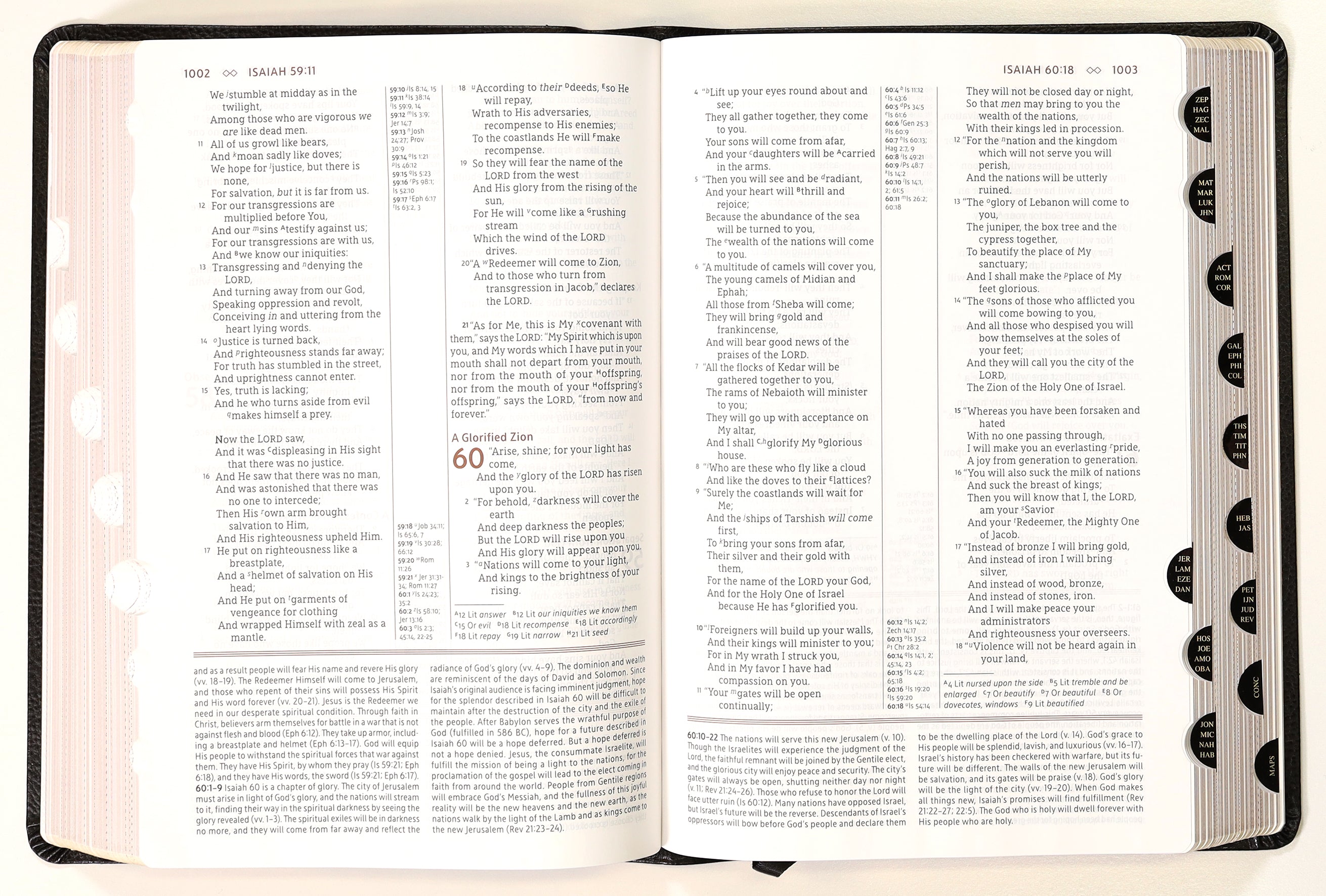 NASB Grace and Truth Study Bible European Bonded Leather Black 1995 Text, Thumb Indexed (Red Letter Edition)