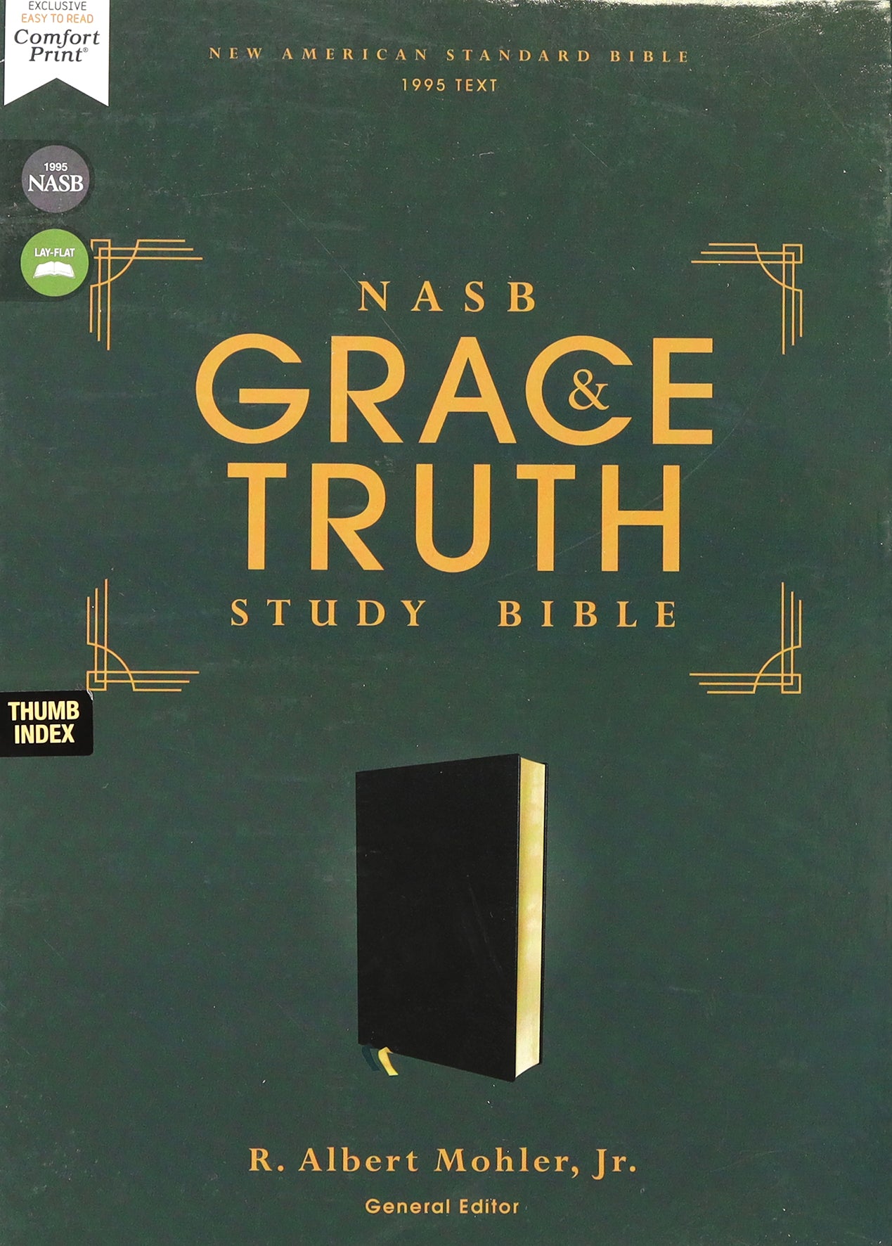 NASB Grace and Truth Study Bible European Bonded Leather Black 1995 Text, Thumb Indexed (Red Letter Edition)