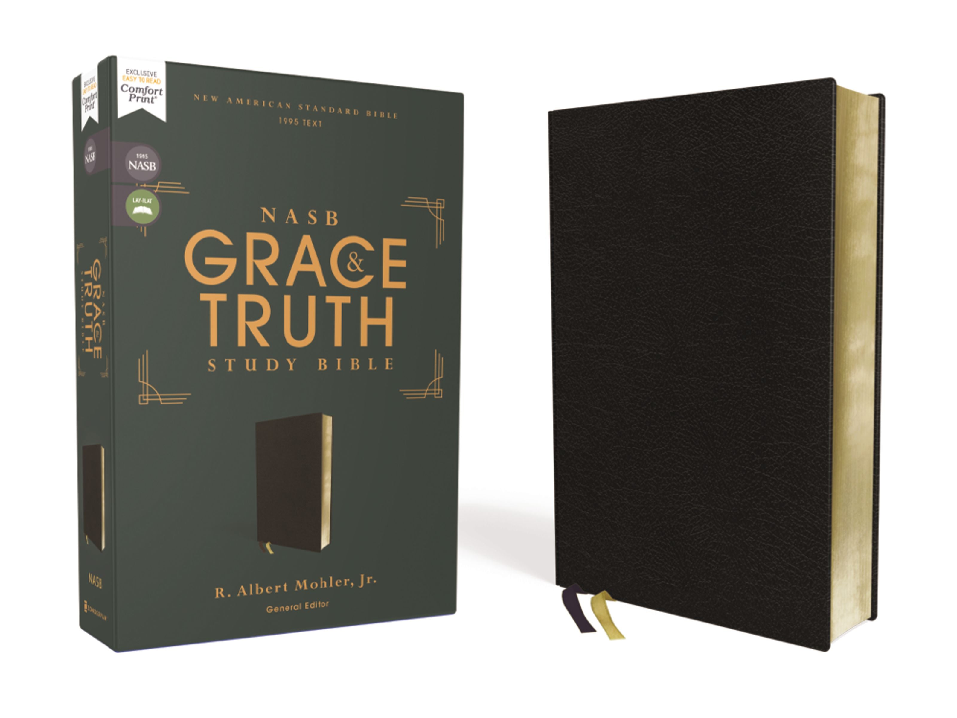 NASB Grace and Truth Study Bible European Bonded Leather Black 1995 Text (Red Letter Edition)