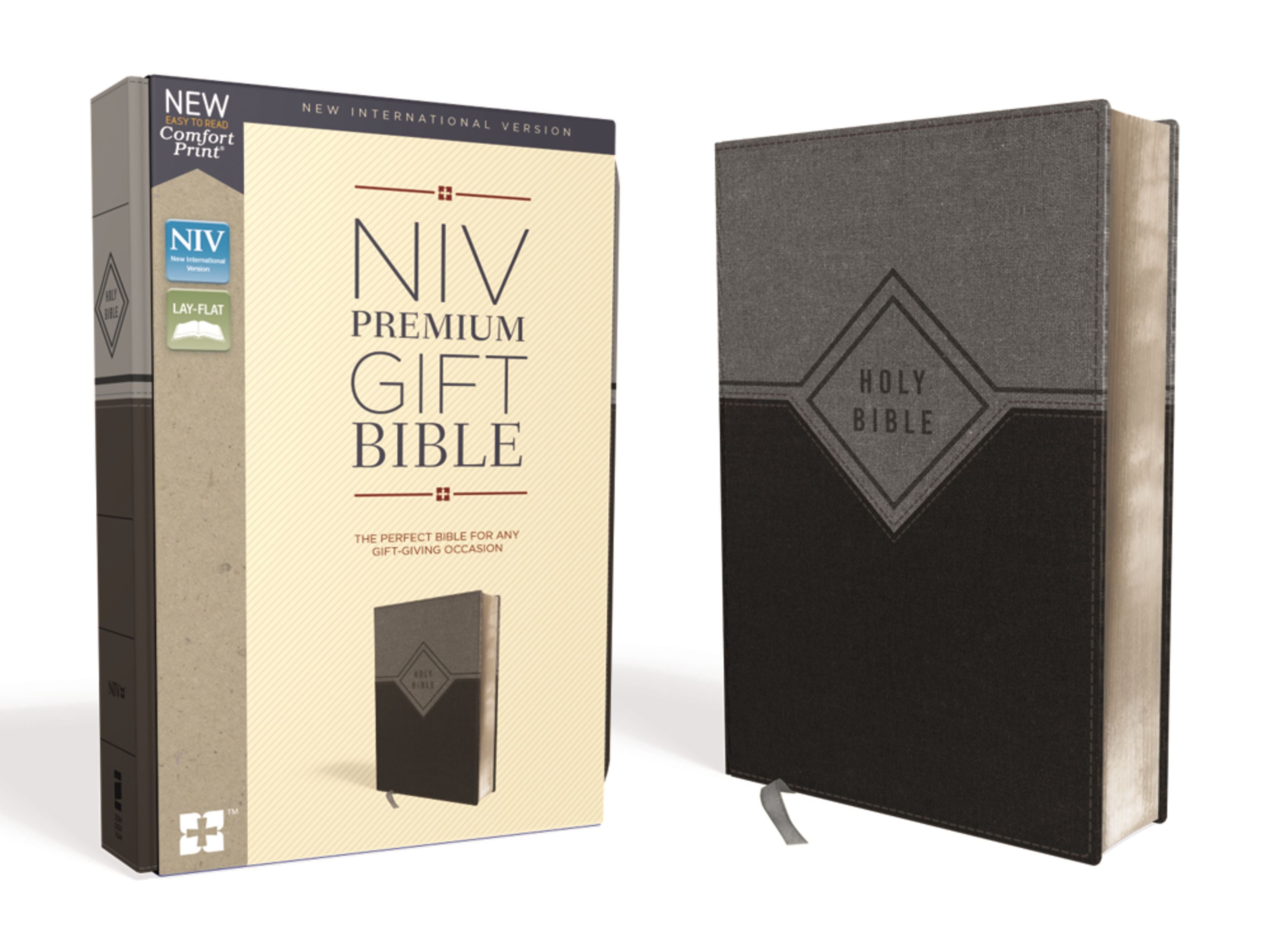 NIV Premium Gift Bible Black/Gray (Red Letter Edition)