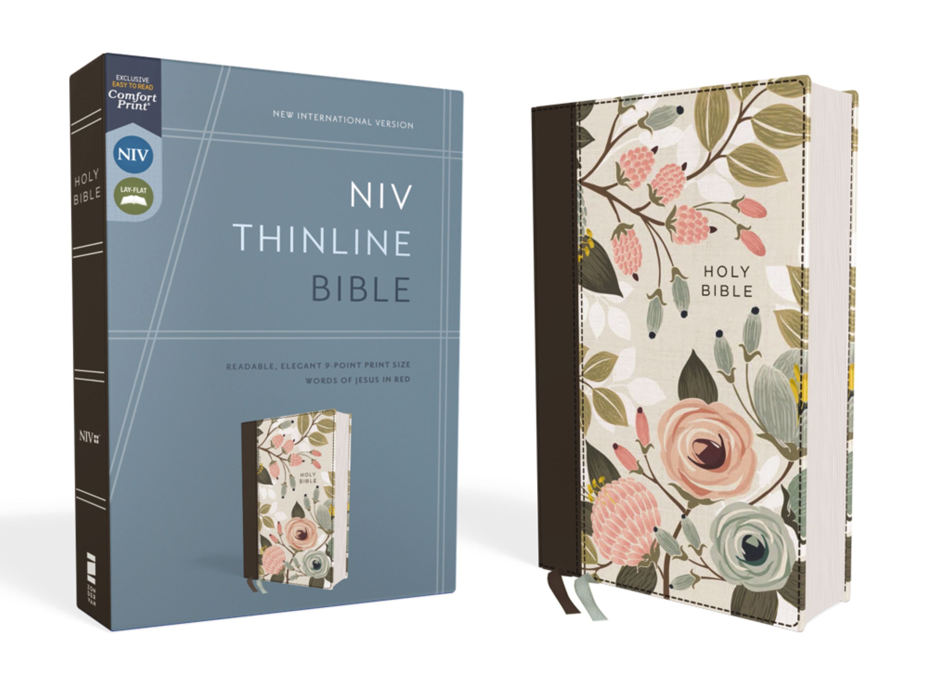 NIV Thinline Bible Floral (Red Letter Edition)