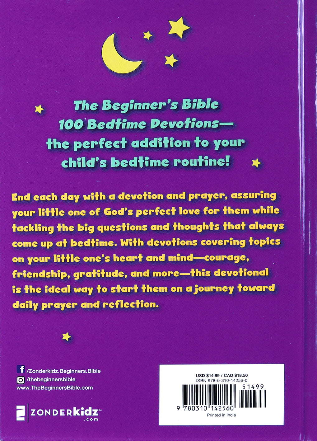 100 Bedtime Devotions: Thoughts and Prayers to End Your Day (Beginner's Bible Series)