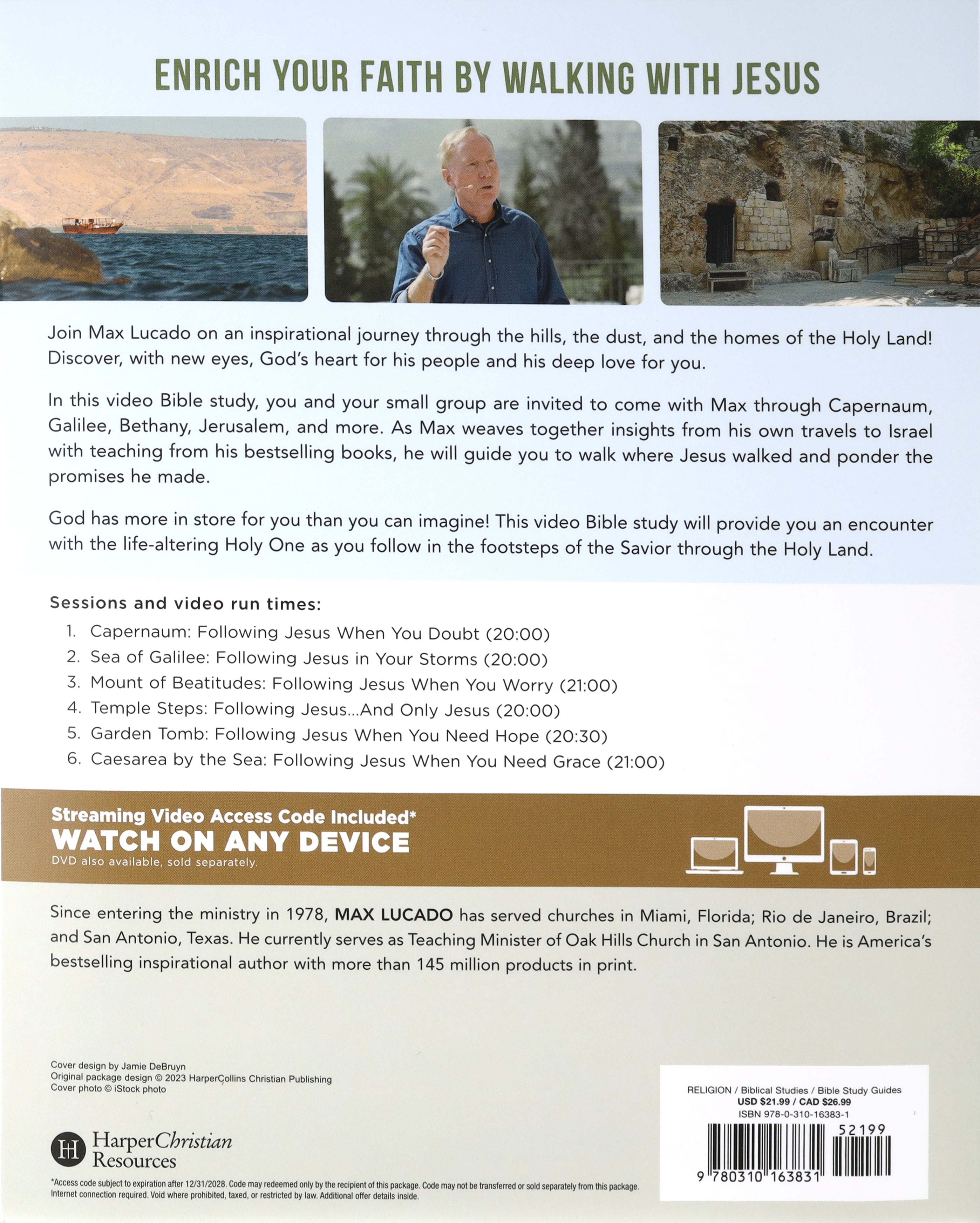 In the Footsteps of the Savior: Following Jesus Through the Holy Land (Study Guide Plus Streaming Video)