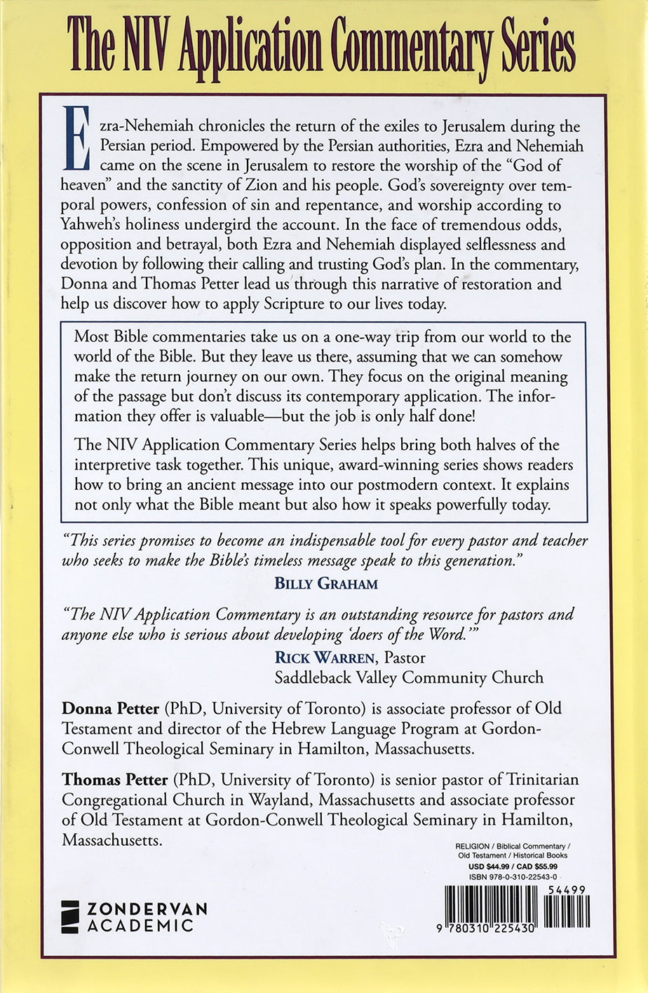 Ezra Nehemiah (Niv Application Commentary Series)