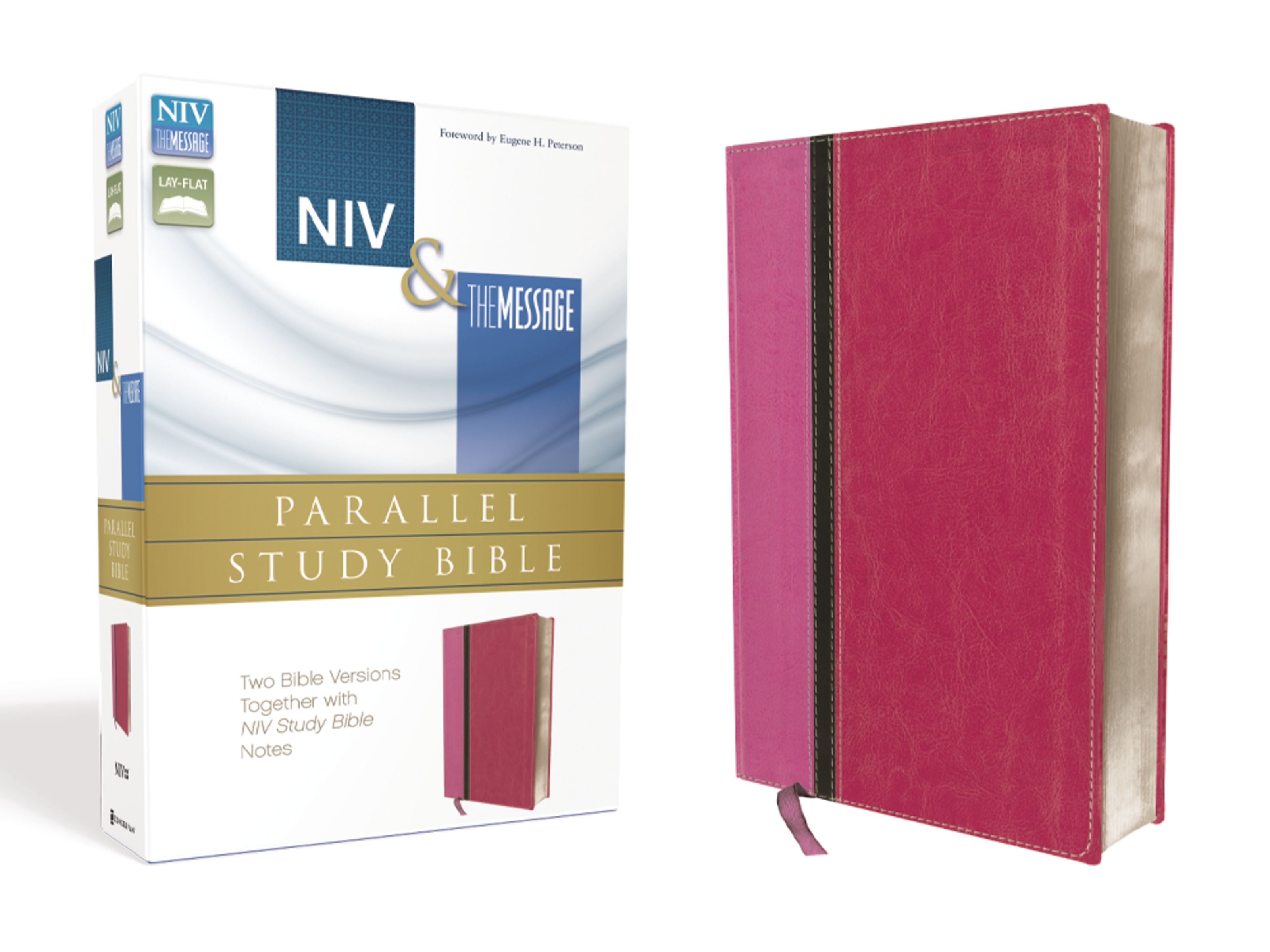 Niv/Msg Side-By-Side Study Personal Size Pink/Dark Pink (Black Letter Edition)