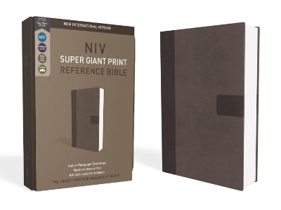 NIV Super Giant Print Reference Bible Gray (Red Letter Edition)