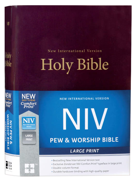 NIV Pew and Worship Bible Large Print Burgundy (Black Letter Edition)
