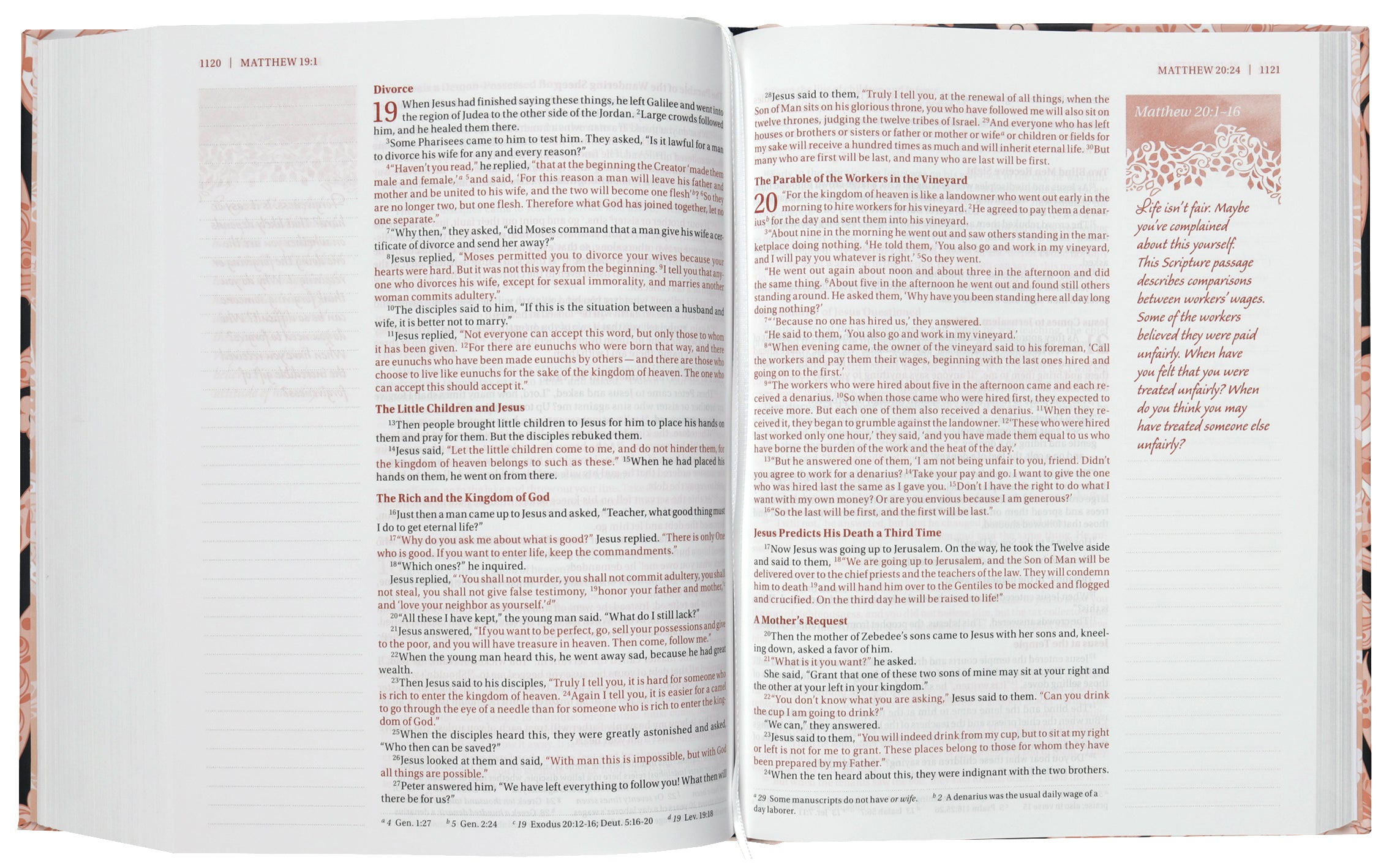 NIV Journal the Word Bible For Teen Girls Pink Floral (Red Letter Edition)