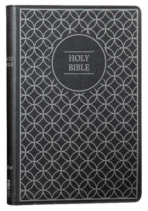 NIV Value Thinline Bible Large Print Gray/Black (Black Letter Edition)