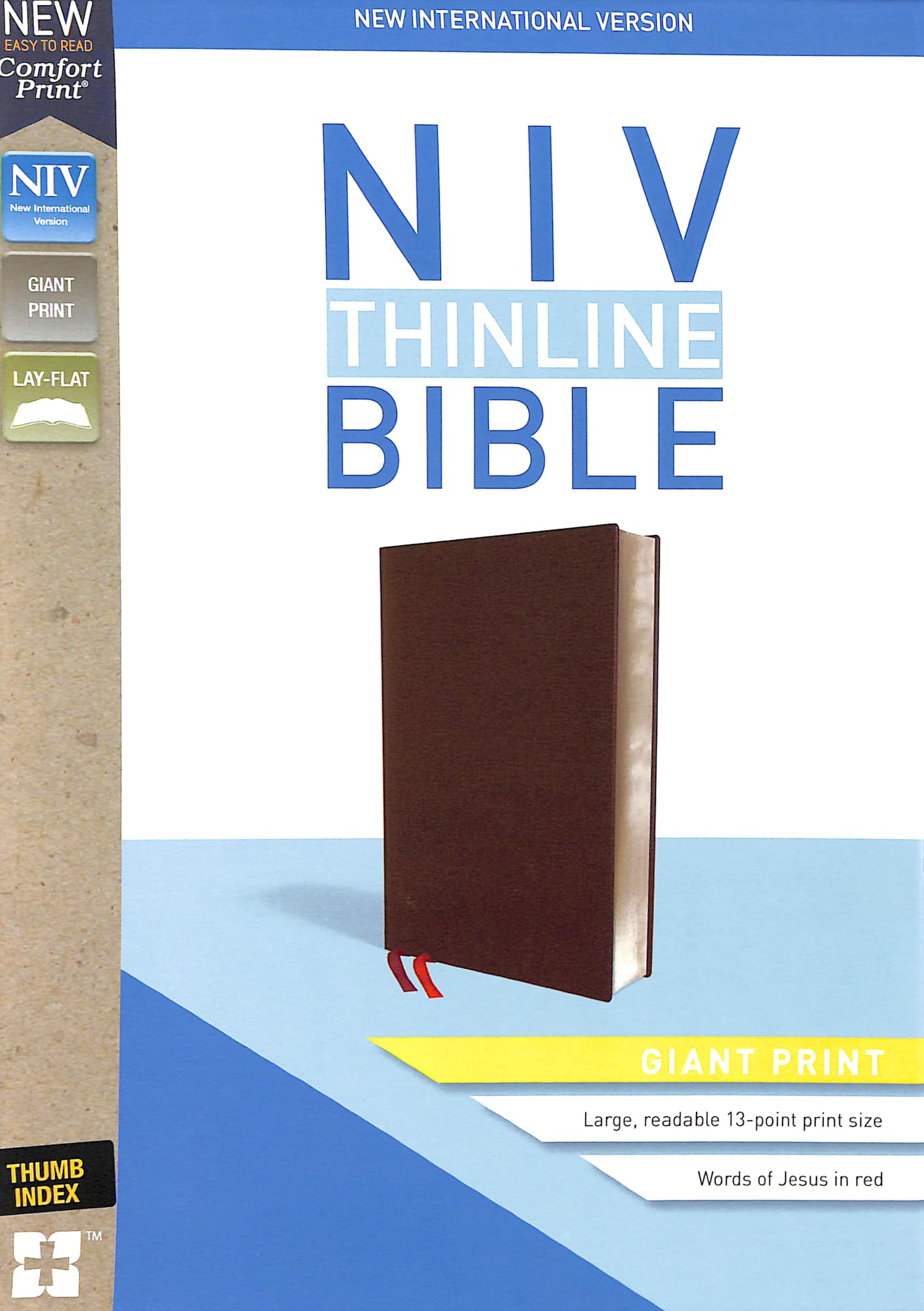 NIV Thinline Bible Giant Print Burgundy Indexed (Red Letter Edition)