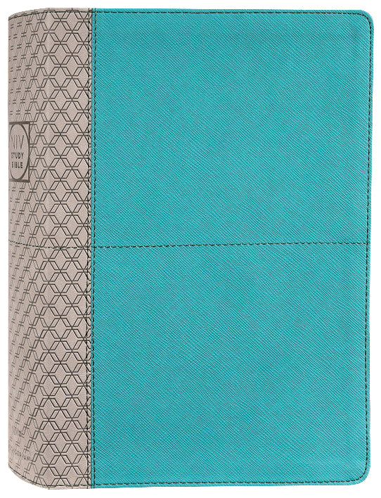 NIV Study Bible Teal/Grey Indexed (Red Letter Edition) Fully Revised Edition (2020)