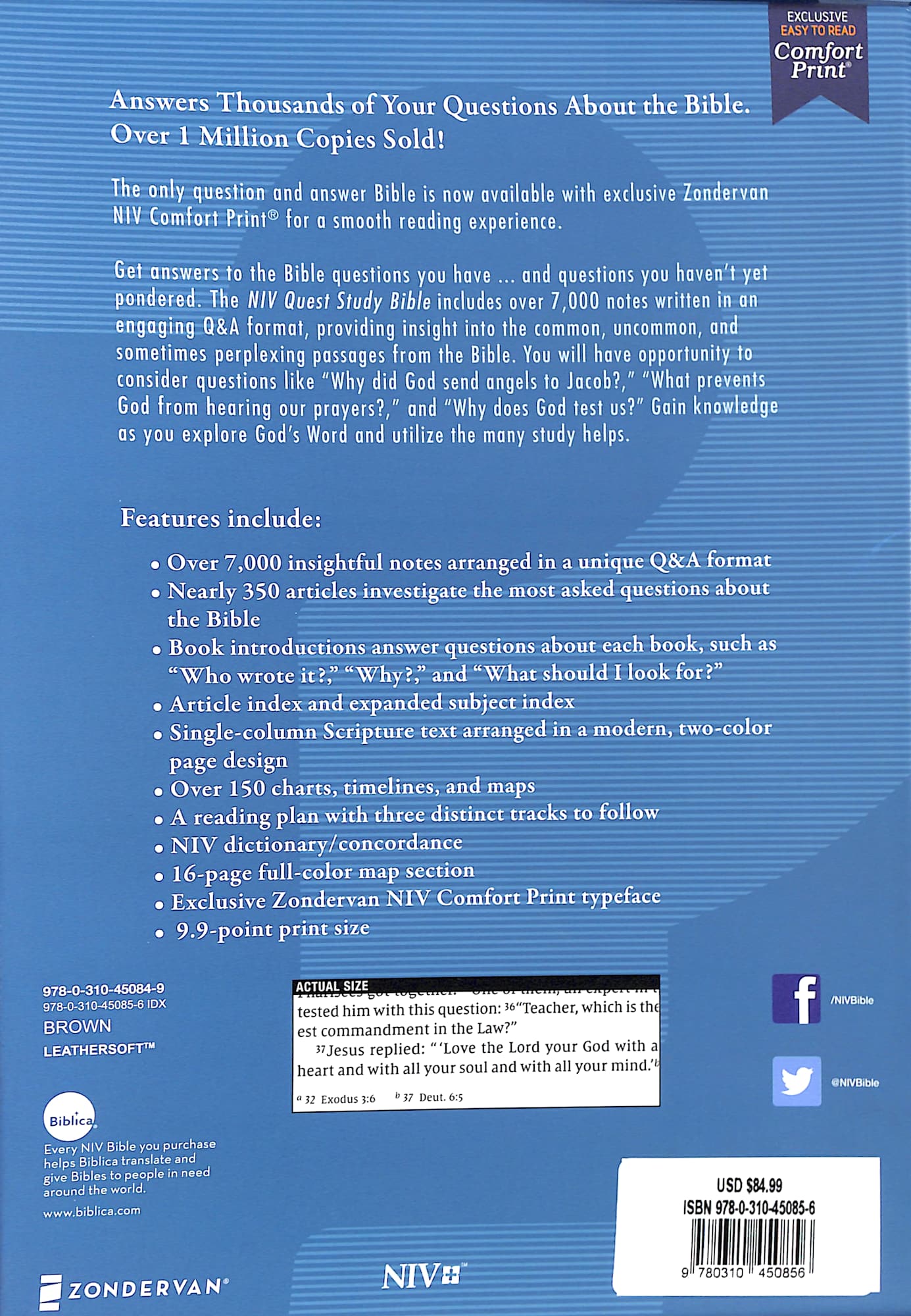 NIV Quest Study Bible Brown Indexed