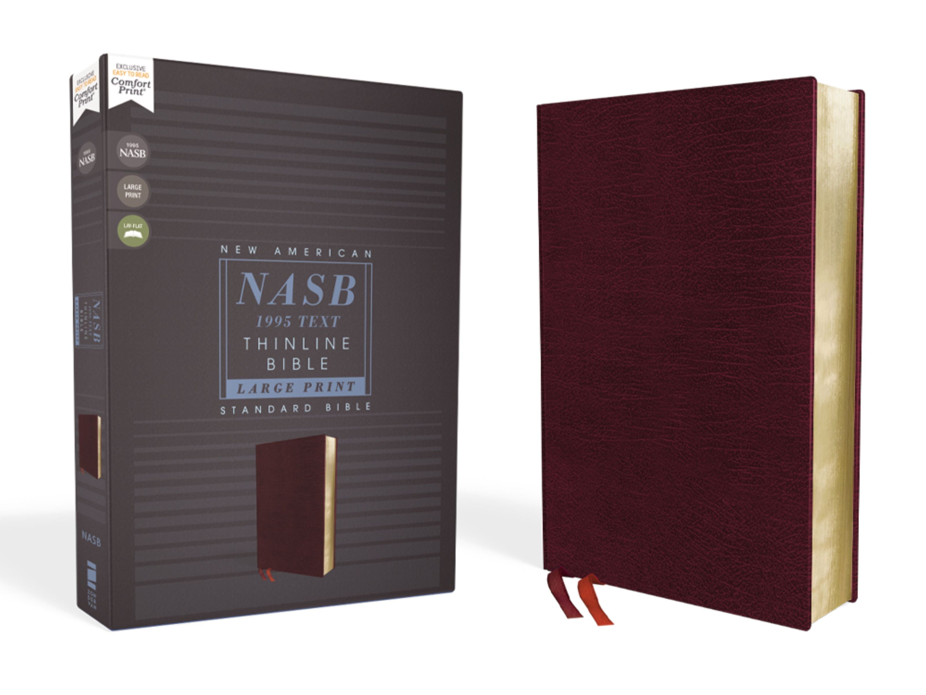 NASB Thinline Bible Large Print Burgundy 1995 Text (Red Letter Edition)