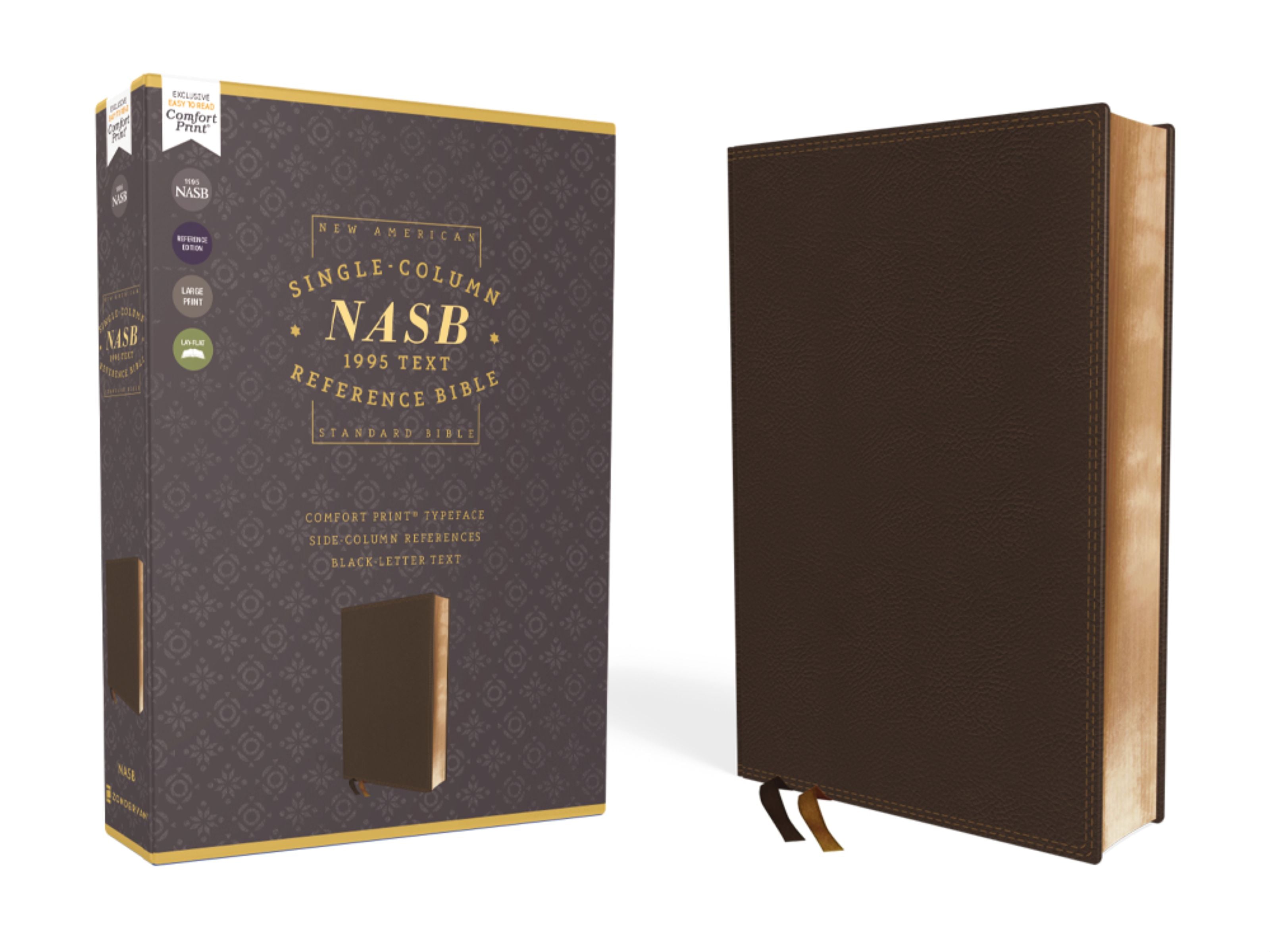 NASB Single-Column Reference Bible Brown 1995 Text (Black Letter Edition)