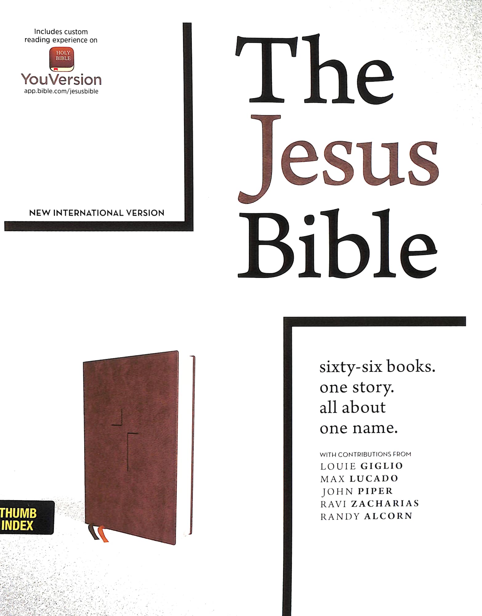 NIV the Jesus Bible Brown Indexed Comfort Print