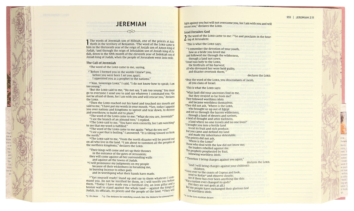 NIV Artisan Collection Bible Pink Floral (Red Letter Edition)