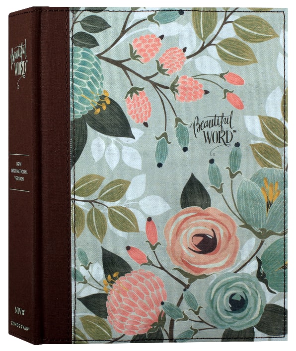NIV Beautiful Word Bible With Peel/Stick Bible Tabs Multi-Color Floral (Red Letter Edition)