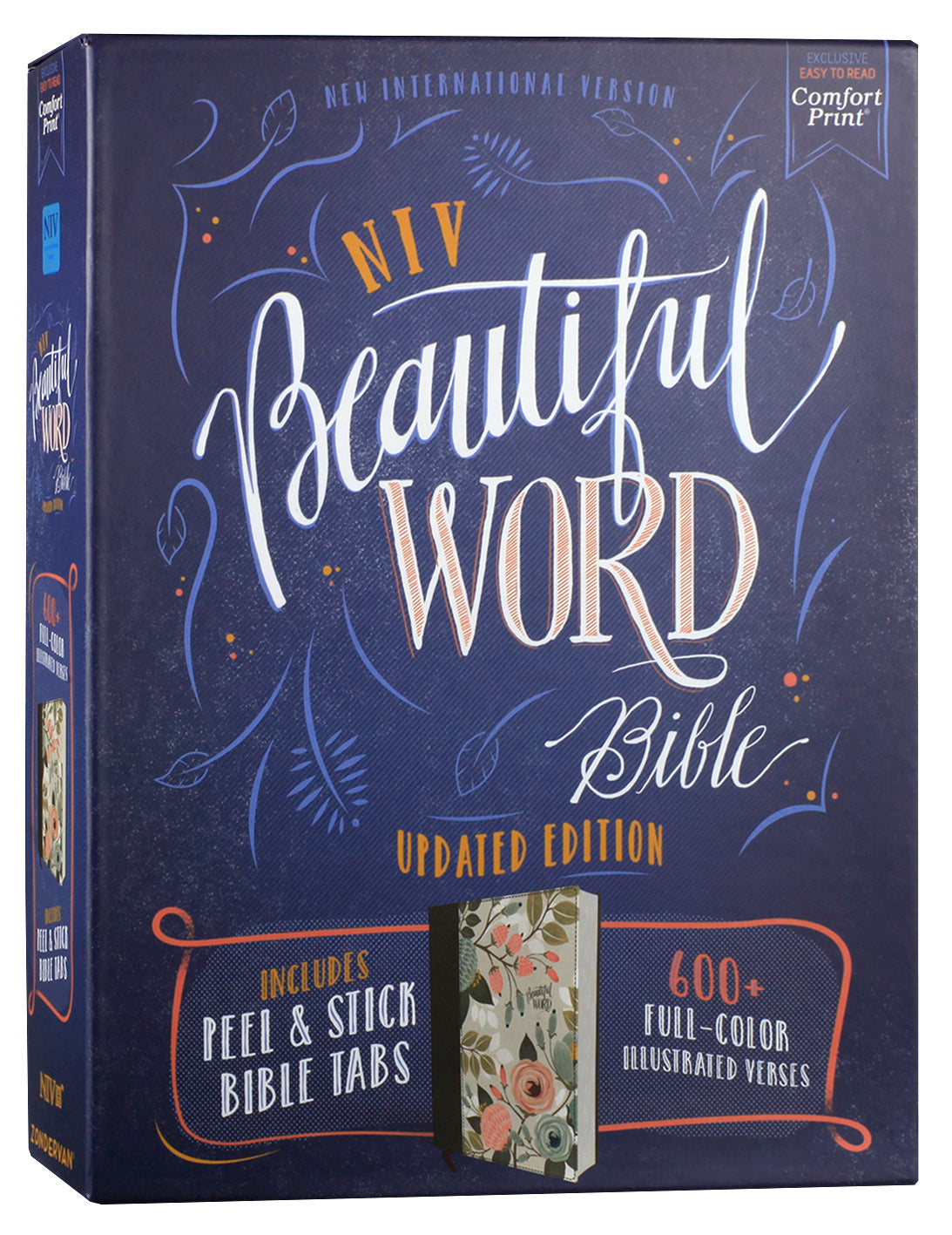 NIV Beautiful Word Bible With Peel/Stick Bible Tabs Multi-Color Floral (Red Letter Edition)