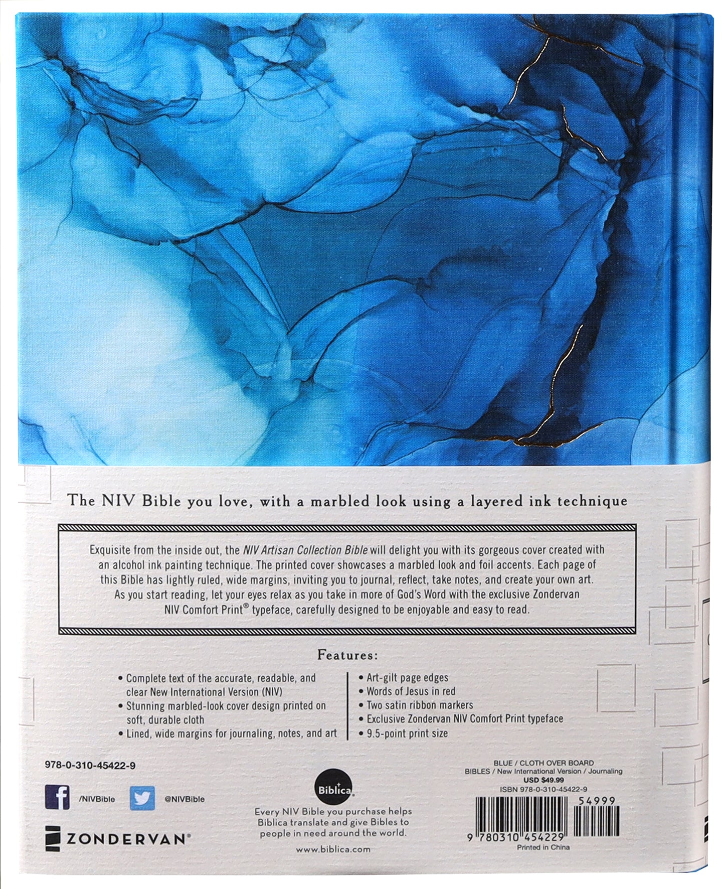 NIV Artisan Collection Bible Blue (Red Letter Edition)