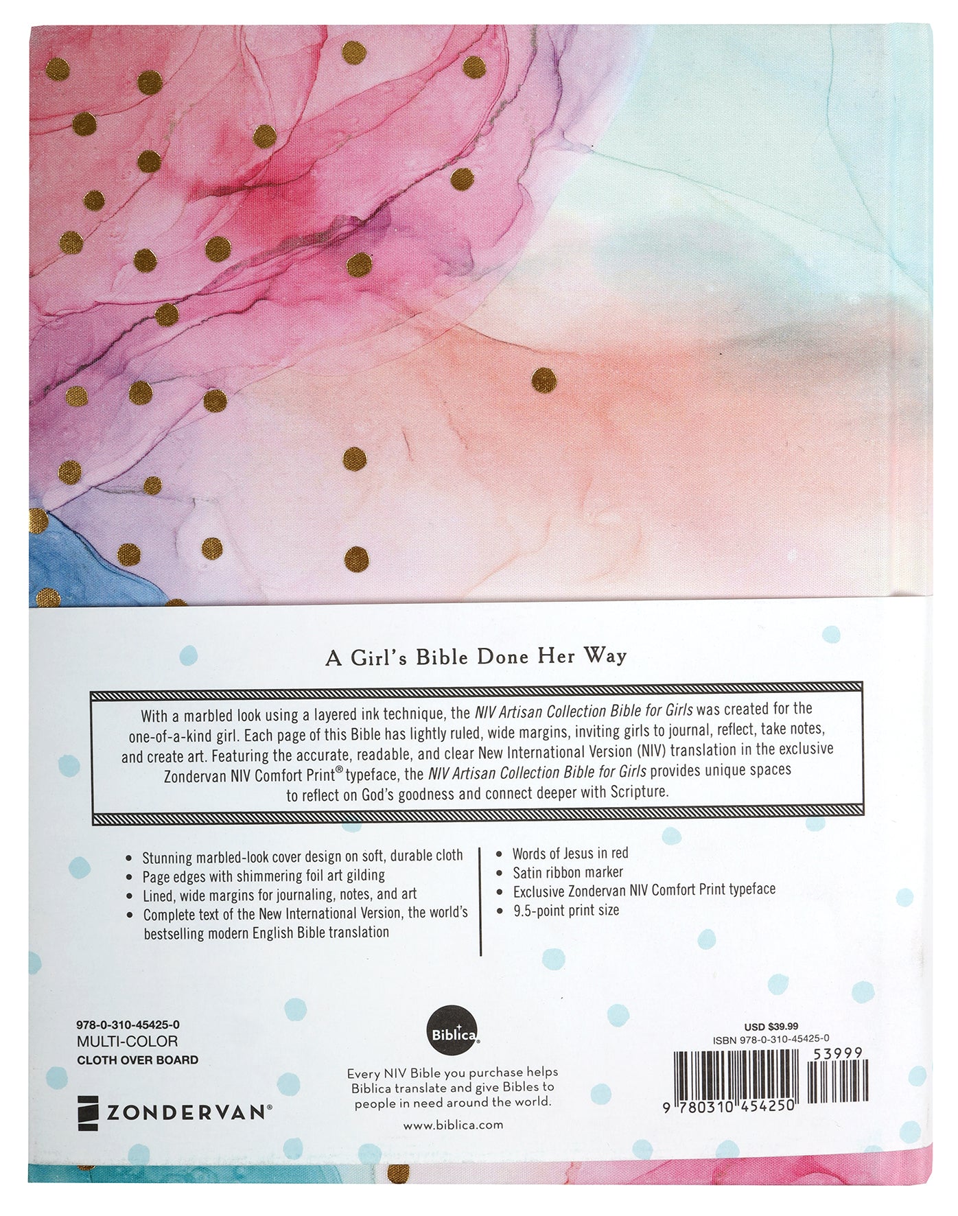 NIV Artisan Collection Bible For Girls Multi-Color (Red Letter Edition)
