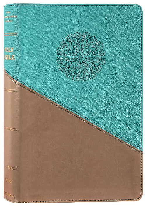 NIV Personal Size Bible Large Print Teal/Gold (Red Letter Edition)