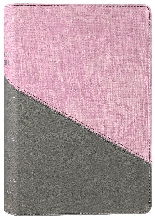 NIV Personal Size Bible Large Print Pink/Gray (Red Letter Edition)