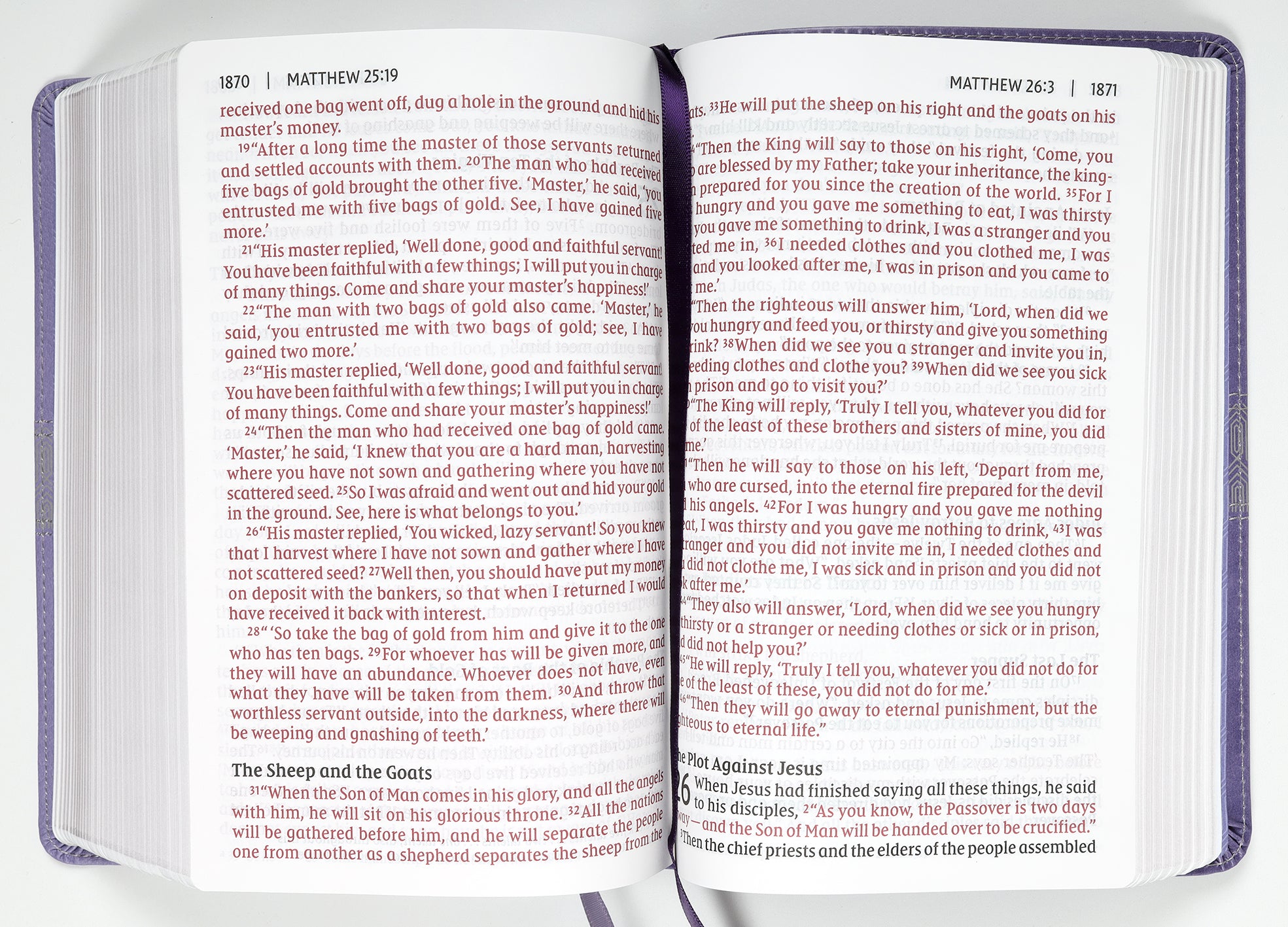 NIV Giant Print Compact Bible Purple (Red Letter Edition)