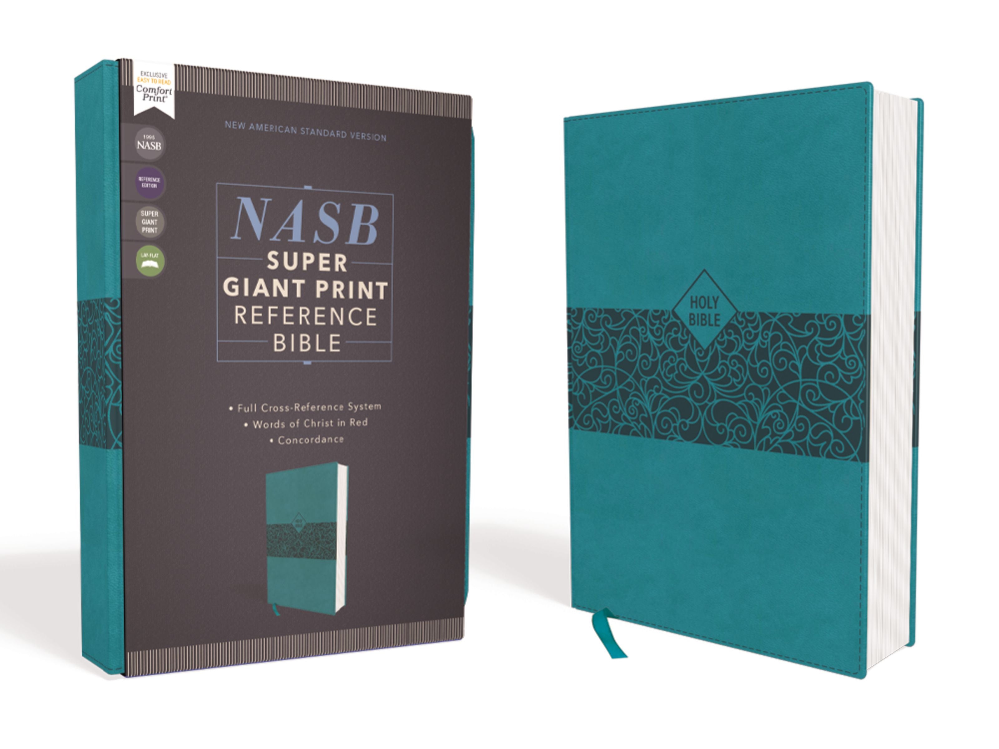 NASB Super Giant Print Reference Bible Teal 1995 Text (Red Letter Edition)