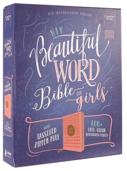 NIV Beautiful Word Bible For Girls Zippered Pink (Red Letter Edition)